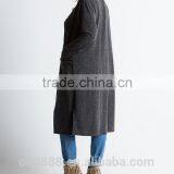 Wholesale Women Black Plus Size Side Slit Open Duster thumbnail-3