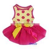 Hot Pink Tutu Yellow Polka Dots Ribbon Party Dress Pet Dog Cat Clothes XS S M L thumbnail-1