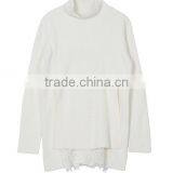 Women's Autumn Fitted Lace Bottom Long Knittting Turtleneck Sweater Tops With Lowest Price thumbnail-3