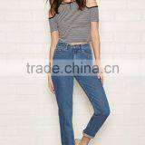 2017 Guangzhou Shandao Clothing Manufacturer Wholesale Autumn Female Latest Design Jeans Pants thumbnail-5