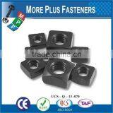 Made in Taiwan Plain Finish Steel Heavy Black Oxide Stainless Steel Square Nut thumbnail-2