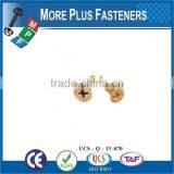 Made in Taiwan High Quality Stainless Steel Phillips Head Brass Self Tapping Screw thumbnail-3