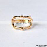 Gold Plated Bamboo Joint Shaped Ring thumbnail-1