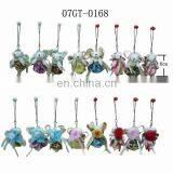 Nice 8 Styles Lovely Plush Bear Mobile Phone String With Flowers on Back