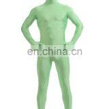 Unisex Hood Full Body Spandex Lycra Green Zentai Suit Man Costumes