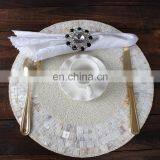 New arrival glass beads shell placemat