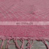 Vishal Handicraft-73x39"Beautiful Pink Chindi Cotton Indian Durri/Handmade Recycled Cotton Carpet Floor Throw Rug Wholesale thumbnail-1