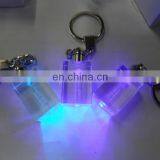 Custome Light Up Glowing LED Crystal Softball Keychain