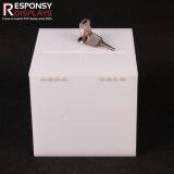 Countertop Sales Promotion White Acrylic Money Saving Display Box For With Locks thumbnail-3