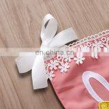 2019 Easter Day Pink Girls Flower Bunny Romper Gold Bow Lace Bodysuits thumbnail-4
