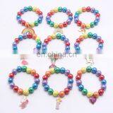 Children Rainbow Bracelet Girl Unicorn Mermaid Colorful Bracelet With Alloy Pendants 28Colors thumbnail-5