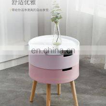 fashion style furniture Round Shape Coffee tray Table and end table with double drawer storage for outdoor and indoor