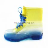 PVC Multicolor Transparent Martin Rain Boots for Women