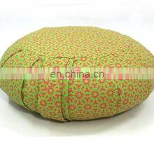 Buckwheat Hull Filled Pleated Dyed Organic Cotton Canvas Fabric Zafu Meditation Cushion thumbnail-2
