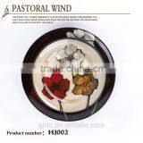 16-piece Reactive Glaze Stoneware Dinnerware Set With Poppy Hand Printing thumbnail-2