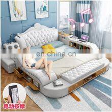 Hot Italy Designs Camas Smart Leather Wood Beds Massage King Size Bed Sets thumbnail-2