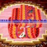 Woven Wool Tapestry / Woven Wool Rug / Woven Wool Wall Decor Round 4 Feet Peru thumbnail-1