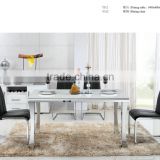 Hot sale modern marble top dining table with stainless steel farme