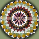 Round Marble Dining Table Top, Inlay Marble Table Tops thumbnail-1