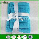 Wholesale Luxury 100% Cotton Blue 3pcs Set Gift Packed Towel for Hotel thumbnail-2