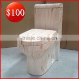 One piece ceramic toilet floor mounted wood patterned CT-06