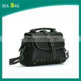 2016 Fashion Rivet Black Leather Satchel Tote Bag With Two Style Straps In Chinese thumbnail-2