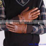 Fashion Men Brown Leather Soft Touch Glove