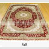 handmade silk carpet persian design super quality 6x9ft