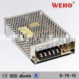 Competitive quotation 220v 15V 5A 75w ac-dc single output power supply