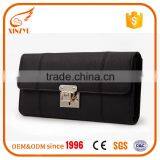 2016 New Black Cowhide Cross Lines Cheap Wholesale Women Purse Wallet thumbnail-1