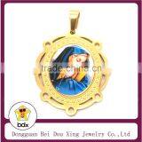 China Wholesales Religious Easter Memorial Gift Stainless Steel Catholic Gold Enamel Saint Our Lady Of Sorrows Medal Pendant thumbnail-1