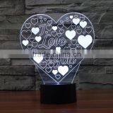 3D Optical Night Light Love 7 RGB Light Colors 10 LEDs AA Battery or DC 5V Mixed Lot thumbnail-4