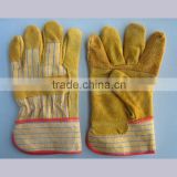 Gold Cow Split Leather Glove with Pasted cuff