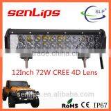 High Performance 72W 4D Lens 6000LM 15inch Led Light Bar for Vehicle Boat Motorcycle