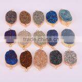 Square Shape Black / Purple Quartz Druzy Stone Beads, Square Shape Drusy Gem Stone Beads, Druzy Beads For Jewelry Making thumbnail-5