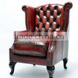 Antique Leather Club Wing Chair thumbnail-2