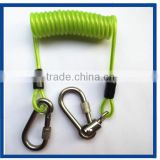 304/316 stainless steel plastic coil lanyard with eye snap hook