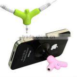Hot Selling Novelty Male to Female Earphone Splitter With Suction Stand,Promotional Gift