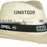 Black Ribbon Imprint Natural Straw Hat thumbnail-1