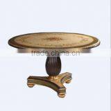 Retro Home Furniture Dinning Room Set, Exquisite Hand Painting Round Dinning Table With Chair/Sideboard thumbnail-2