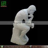 Famous White Artificial Marble The Thinker Statue thumbnail-1
