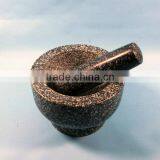 Small Polished Granite Mortar and Pestle thumbnail-3