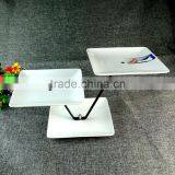Fine Quality White Square Porcelain Cake Stand For Restaurant Decorative thumbnail-2