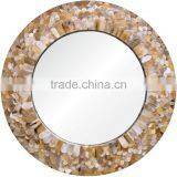 High Quality Best Selling Decorative MOP Round Grey Wall Mirror thumbnail-1