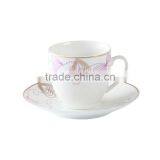 Factory Directly Sell Bone China Coffee Cup and Saucer Set Fine China Porcelain Tea Cup and Saucer With Golden Design thumbnail-3