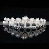 Covered Rhinestone Pearl Pageant Crowns and Tiaras Hair Jewelry thumbnail-1