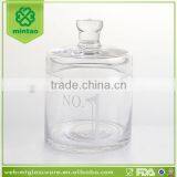 Set of 3 Hand Made Clear Glass Jar/customized Decal Glass Jar thumbnail-4