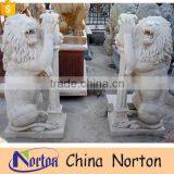 Norton main gate decor marble squatting lion held the pillar opening mouth NTBM-L008L