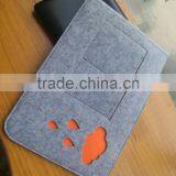 China Suppliers Hollow Flower Handmade Felt Laptop Bag Felt Laptop Sleeve With Outside Pocket thumbnail-1