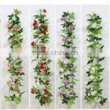 Artificial plastic flower garland for dec